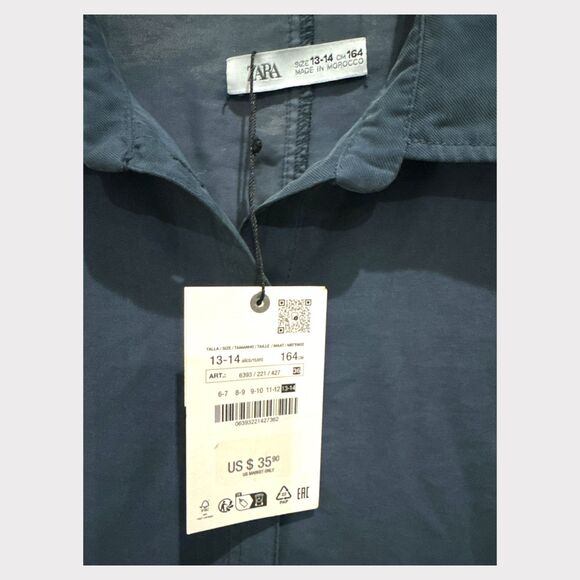 Zara Kids Button-Down Dress - SZ 13-14 NWT - Picture 3 of 3